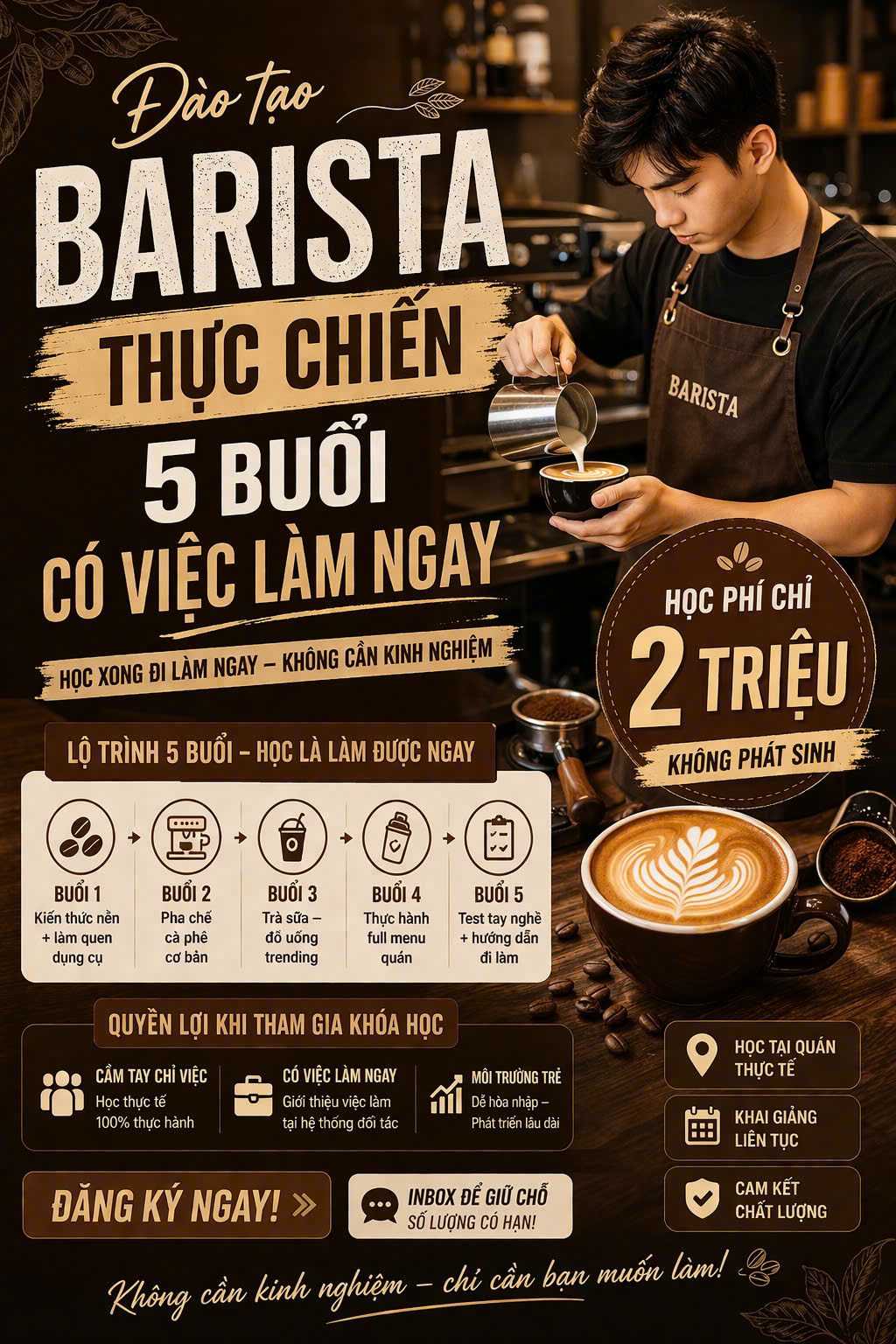 ĐÀO TẠO BARISTA THỰC CHIẾN